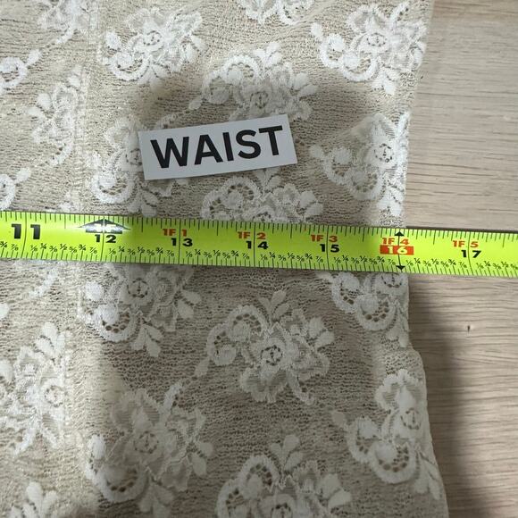 Hanky Panky Womens Sheer Lace Button Down Tie Top in Cream Size Large - Picture 10 of 10